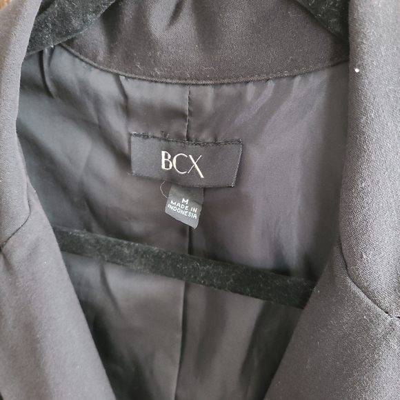 BCX Black One Button Blazer Jacket W/ Pinstripe Cuffs Size Medium - Picture 5 of 5